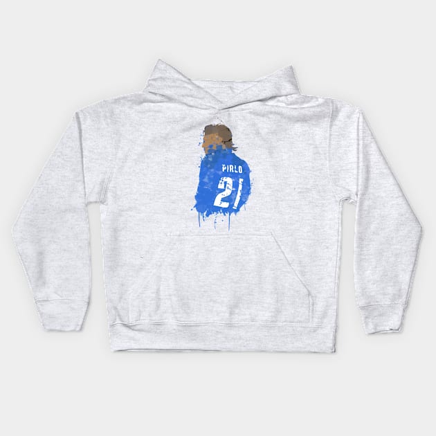 Andrea Pirlo - Italy Legend Kids Hoodie by FootballArcade